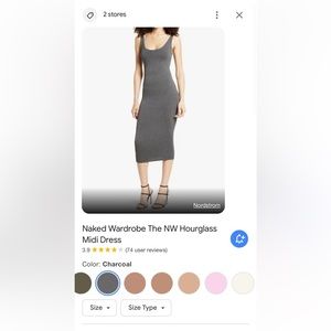 Naked wardrobe grey hourglass midi dress